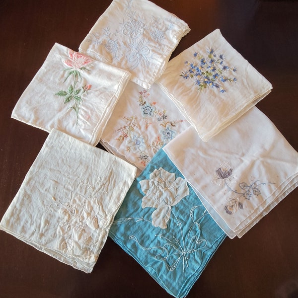 Vintage Embroidered Handkerchief Hanky Your Choice