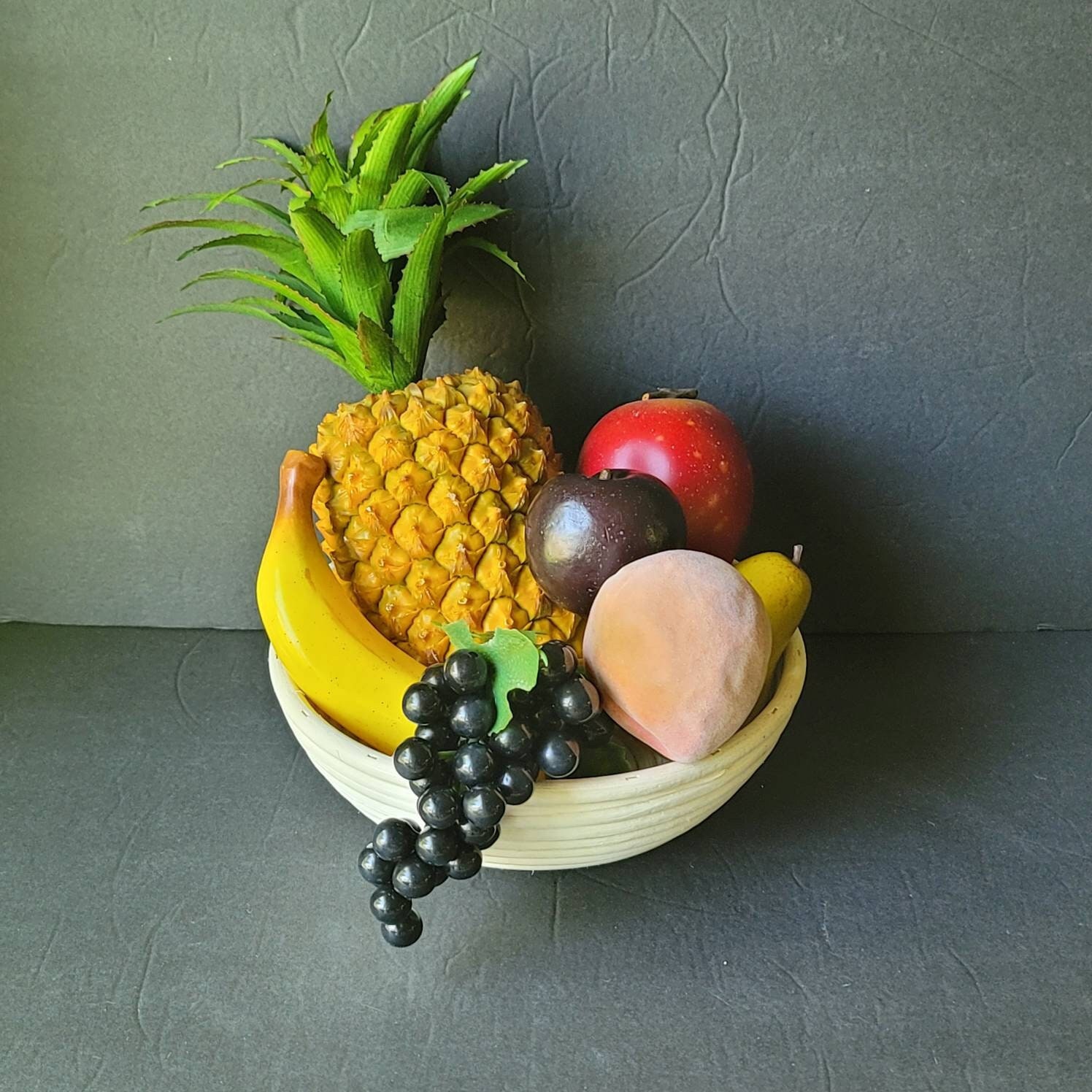 Vintage Fruit Centerpiece, Faux Fruit 