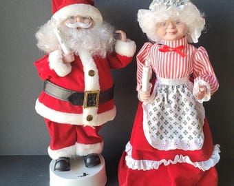 Mr. Mrs Santa Claus Lighted TELCO Motion-ettes Figures 1996