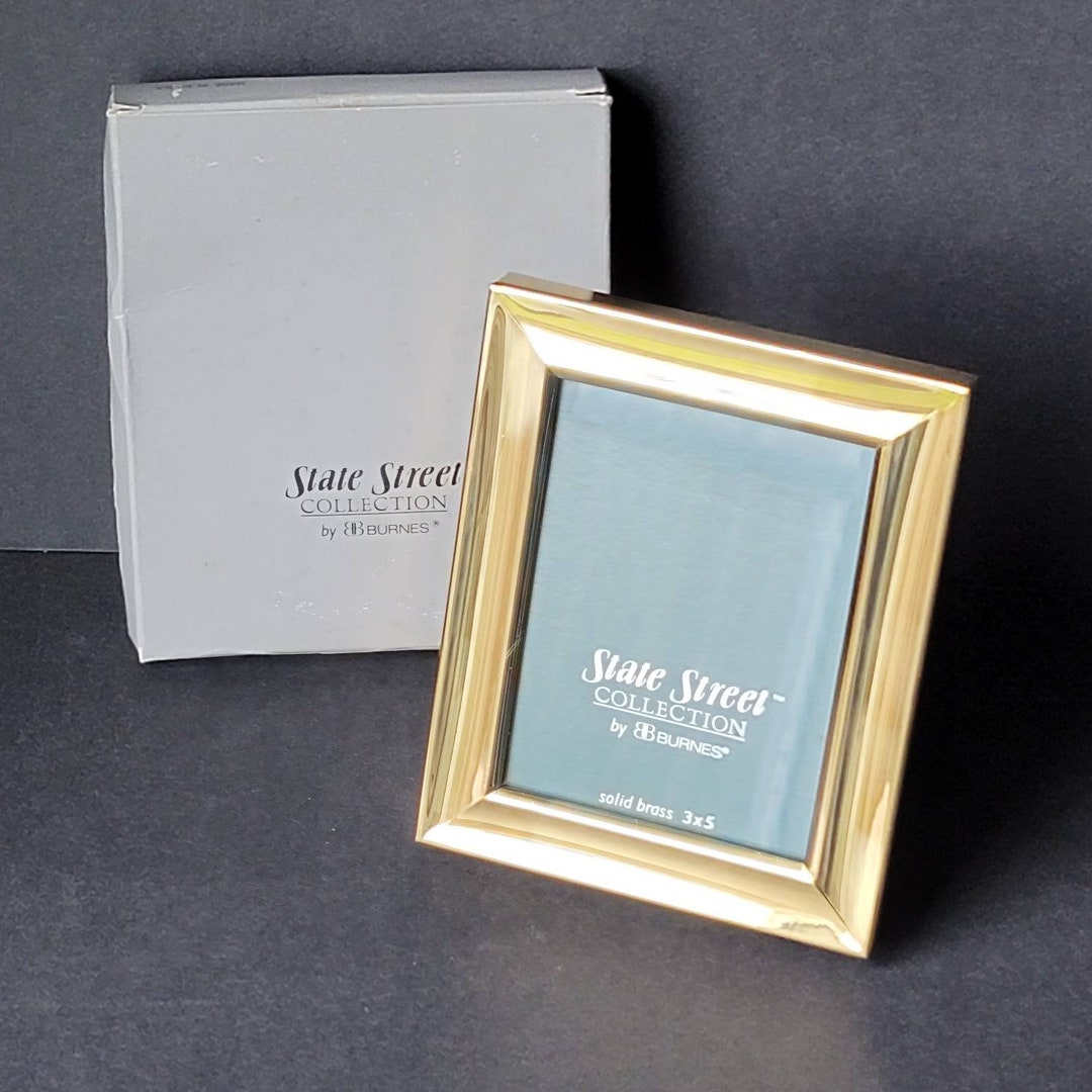 Vintage Solid Brass Burnes Picture Frame 3x5 Hollywood Regency Etsy