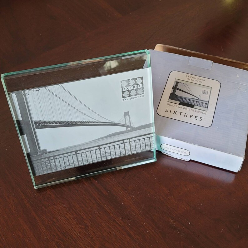 Chunky Clear Glass Picture Frame /photo Frame / 5x7 / Sixtrees Etsy