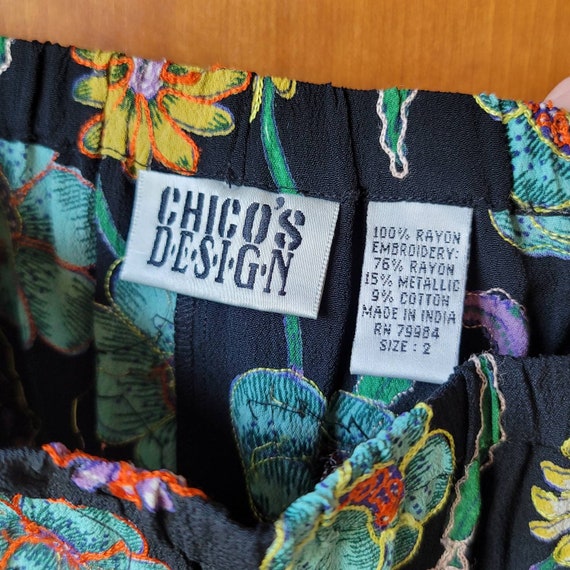 Vintage Chico's Design Women's Black Floral Embel… - image 4