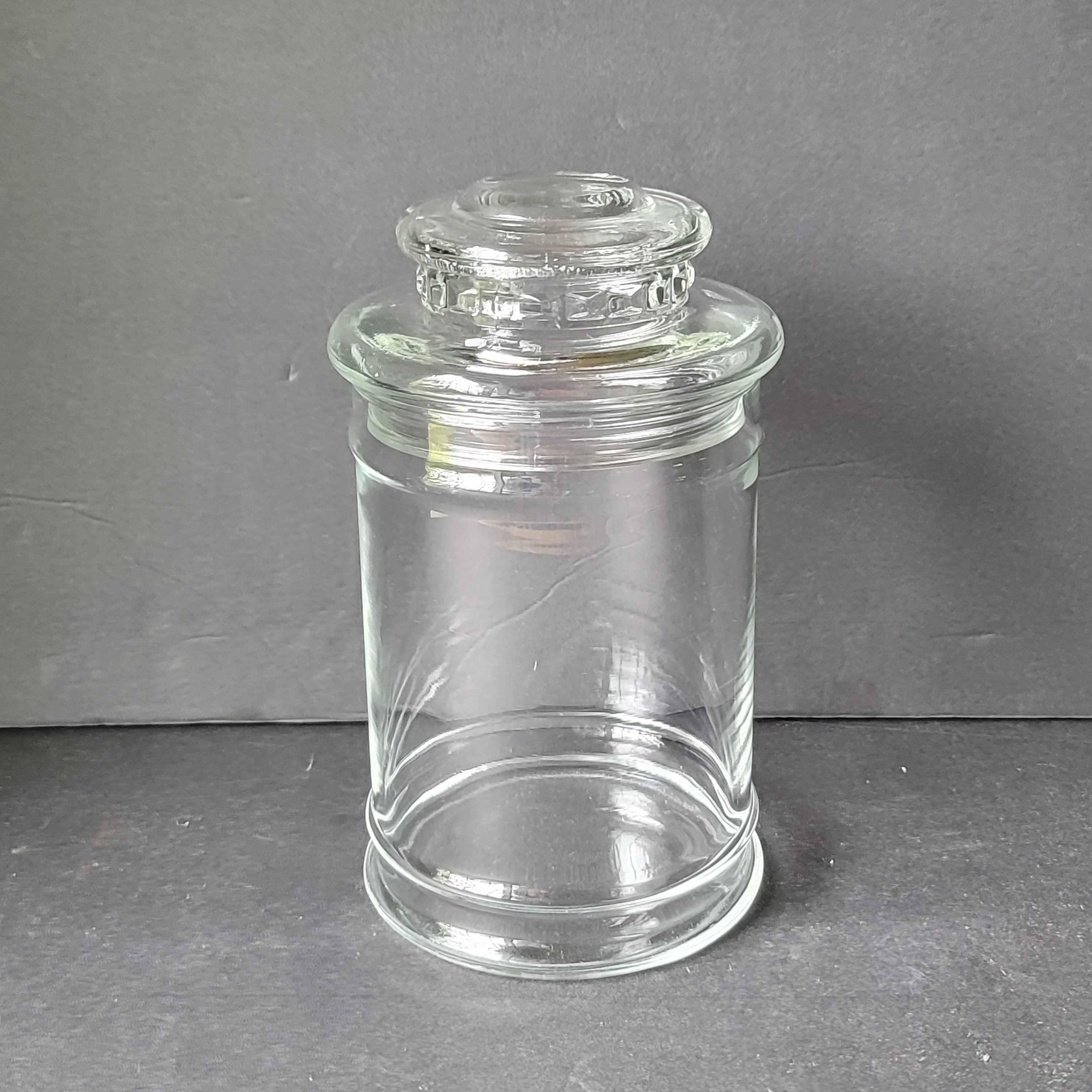 Burnt Champagne Etched Glass Apothecary Jars Small