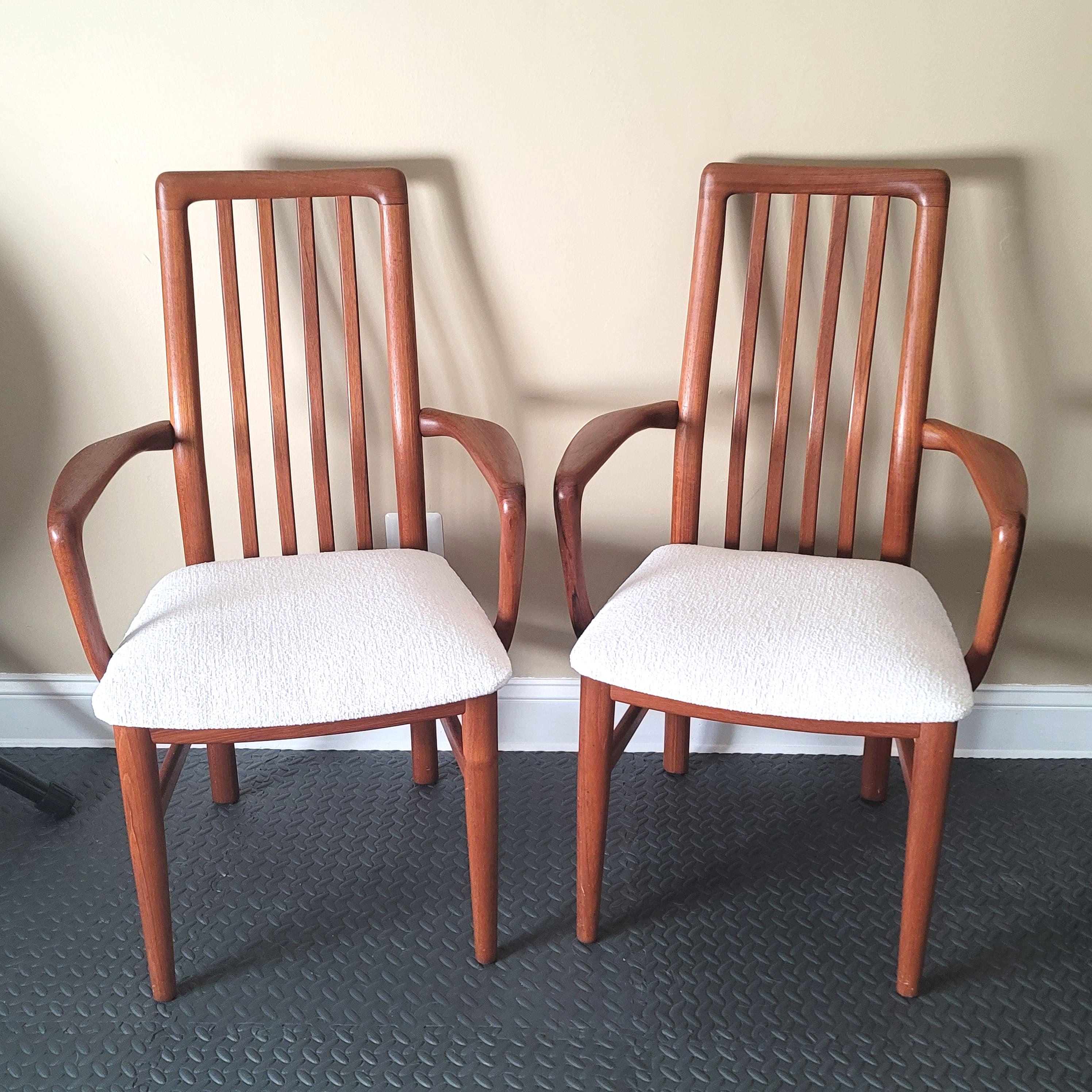Pair of Benny Linden Teak Armchairs Dining Chairs Set of 2 mcm Mid Century Modern PICK UP ONLY