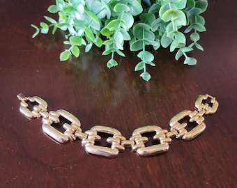 Bracelet Gourmette Vintage Années 70 Plaqué Or 19g - 20 Cm - État Neuf Vieux Stock