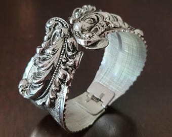 ヴィンテージ スターリングシルバー アールヌーボー フラワー リンク
