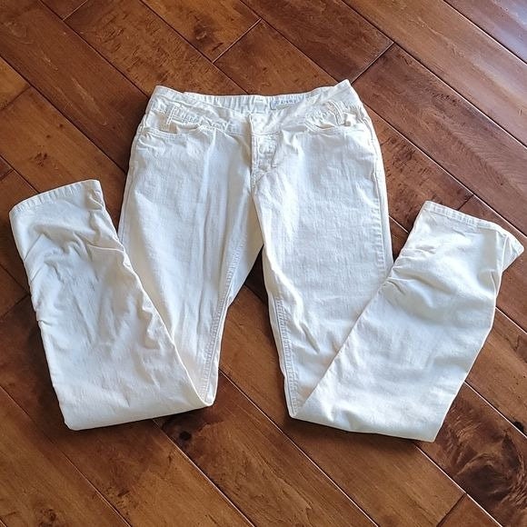 Vintage Larok Low Rise Pants Cream Ruching at Knee and Ankle Size 4 Y2K 90s  -  UK