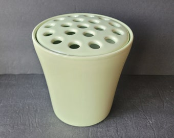 Mint Green Ceramic Vase with Flower Frog Lid