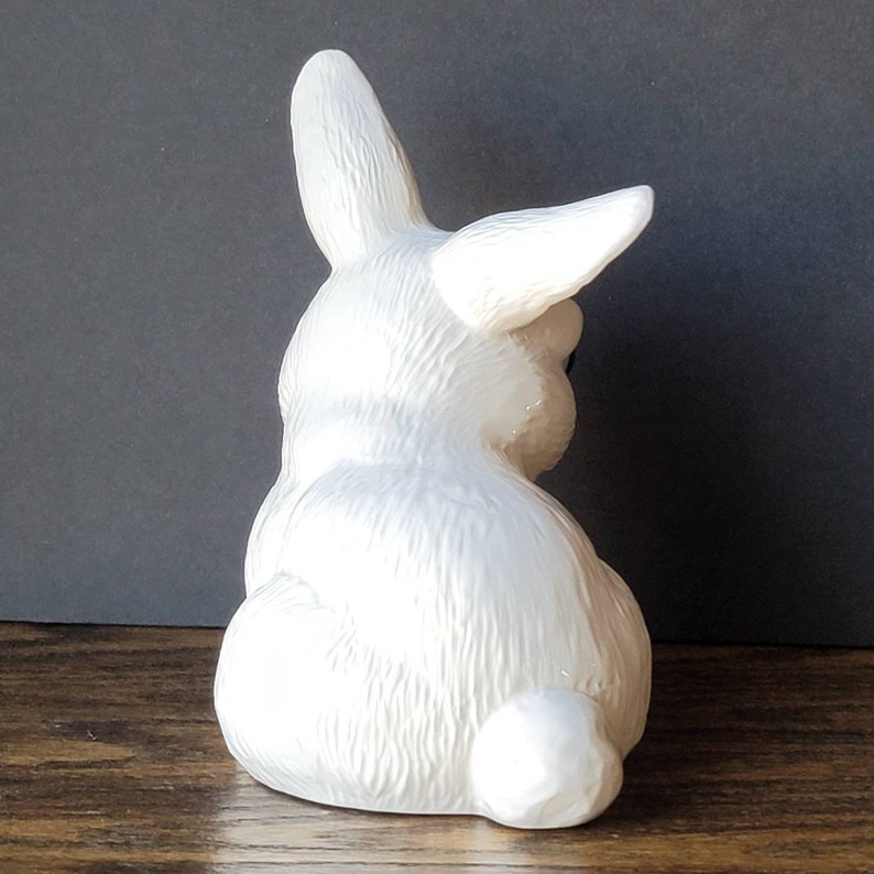 Vintage White Ceramic Bunny Rabbit Hand Painted Ceramic - Etsy