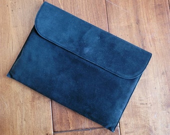 Vintage Koret Schwarz Wildleder Kupplung Abendtasche Brieftasche Kleine Geldbeutel Formelle Kleidung Abschlussball Hochzeit