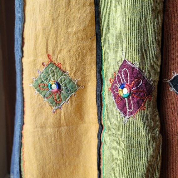 Cotton Embroidered Patchwork Multi Color Mirrored… - image 6