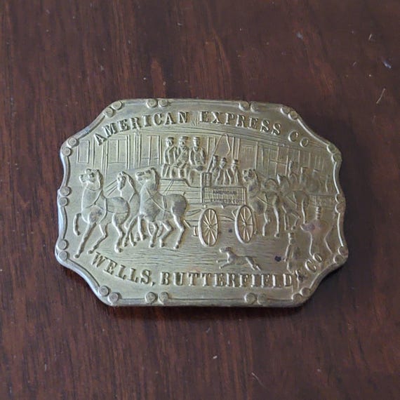 Vintage Tiffany NY American Express Brass Belt Buckle