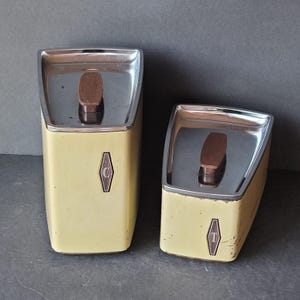 Vintage Lincoln BeautyWare Angle Gelbgold Retro Kanister Set Kaffee Tee MCM Mid Century Modern Made in USA