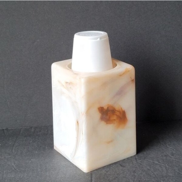 Vintage Dixie Cup Bathroom Countertop Dispenser Holder Faux Marble