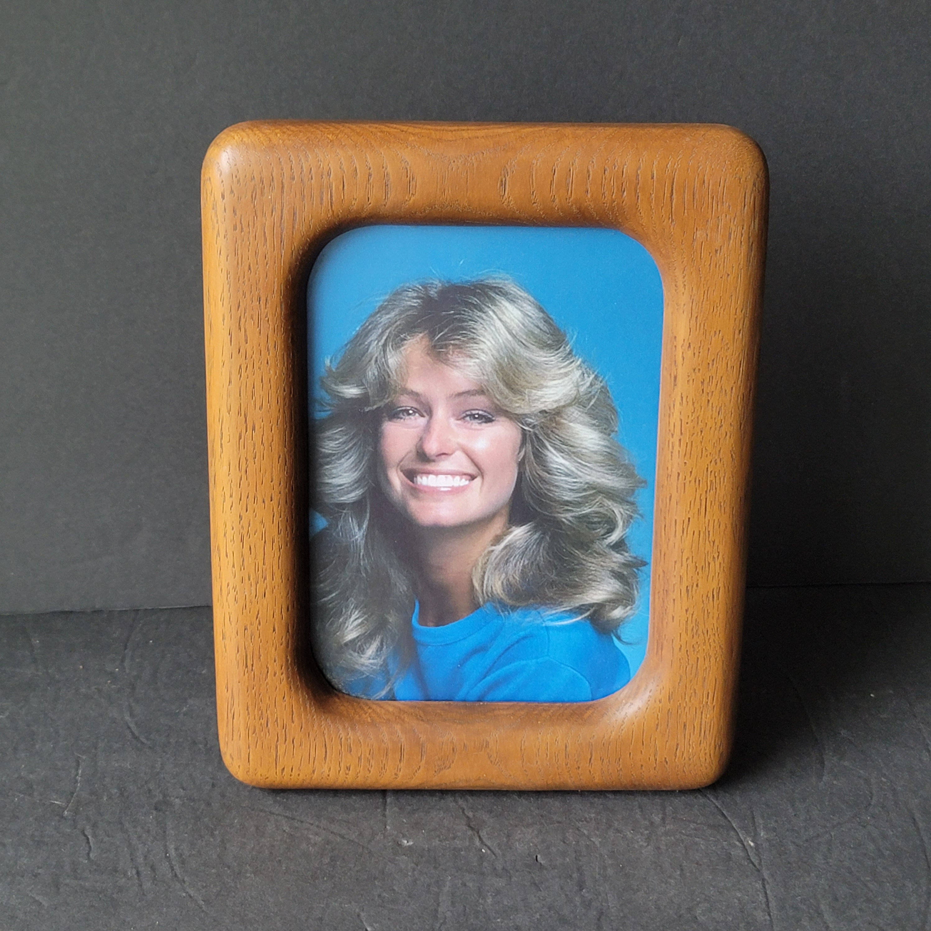 Vintage Wood Picture Frame 5x 7 Easel Back Wall Mount 1970's Retro