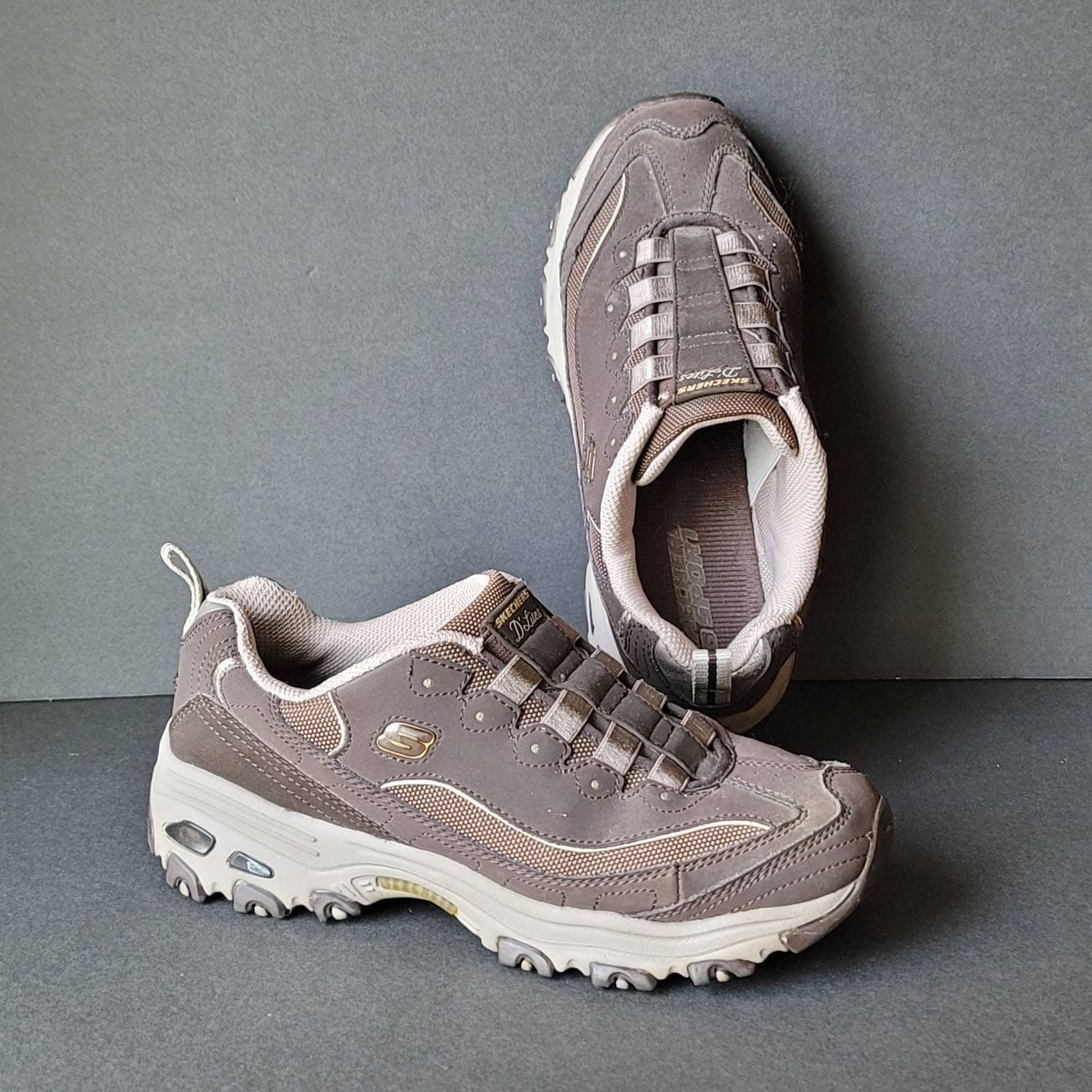 Vintage Skechers D'lites Brown Sneakers Sz 8 - Etsy