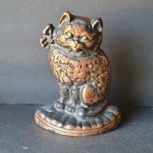 Cast Iron Cat Doorstop Scared Cat Door Stop Iron Halloween Cat