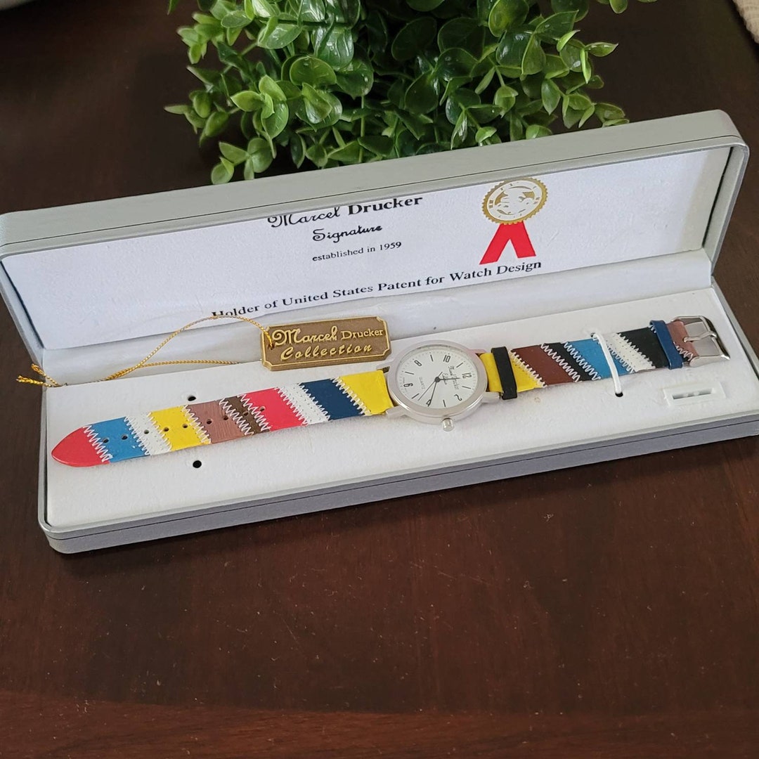 Vintage Marcel Drucker Signature Patchwork Leather Band  display picture 3