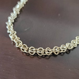 Vintage Fancy Twisted Link Gold Tone Choker Necklace 15.5&quot;