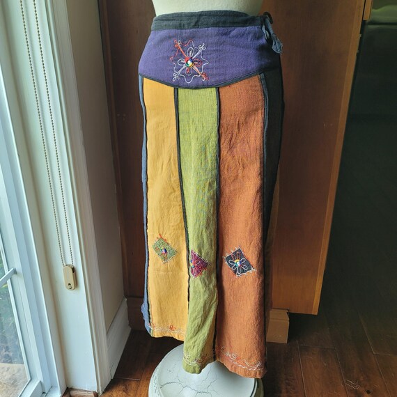 Cotton Embroidered Patchwork Multi Color Mirrored… - image 12