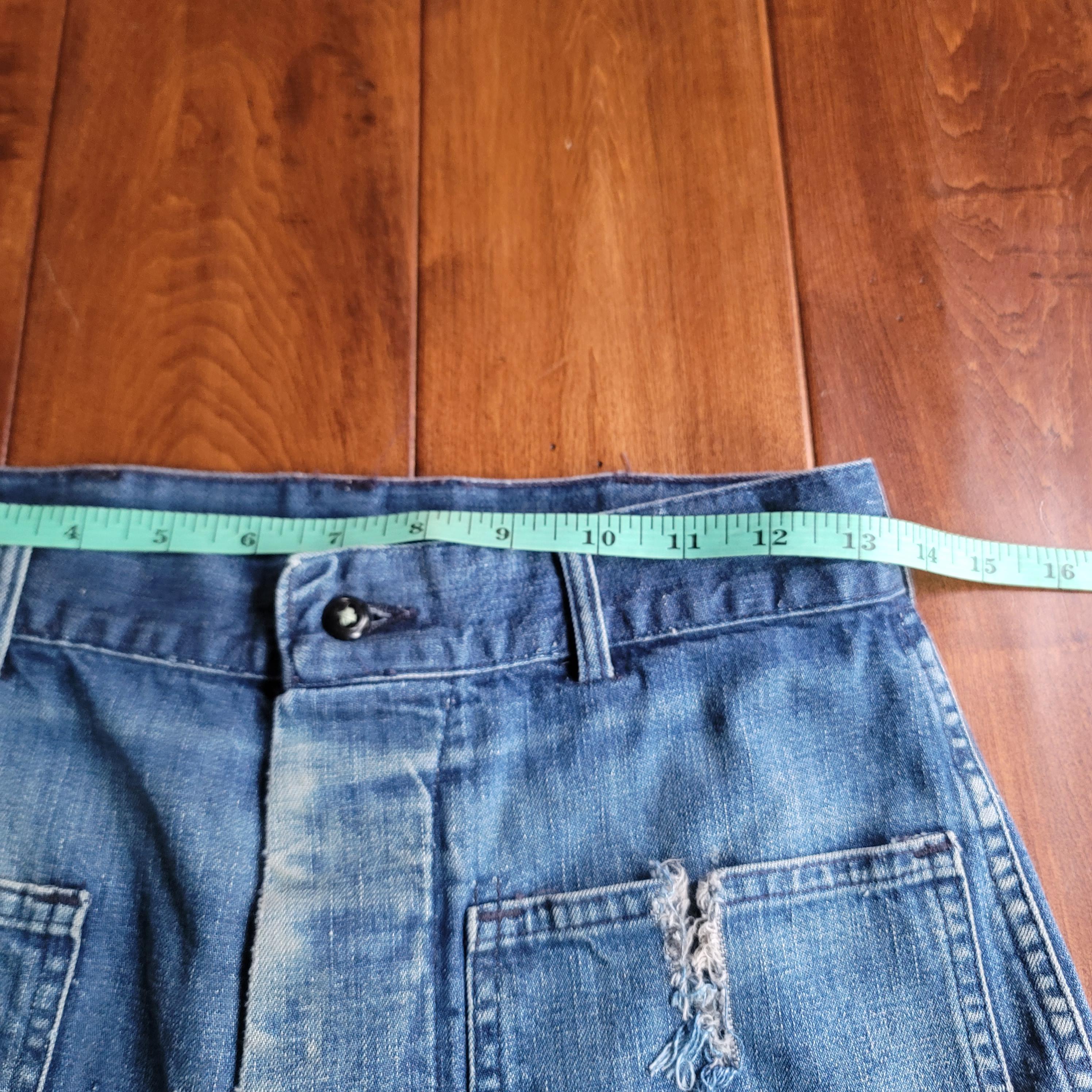 1940s US Navy Dungarees WWII Denim Trousers Distressed Hemmed - Etsy