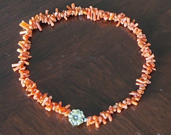 コーラルビーズネックレス、トロピカル、16インチまで調節可能 - Etsy 日本