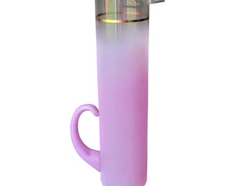 Jarra de martini vintage Blendo alta de vidrio esmerilado morado, mediados de siglo, 32 cm