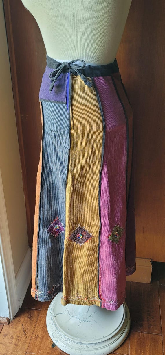 Cotton Embroidered Patchwork Multi Color Mirrored… - image 11