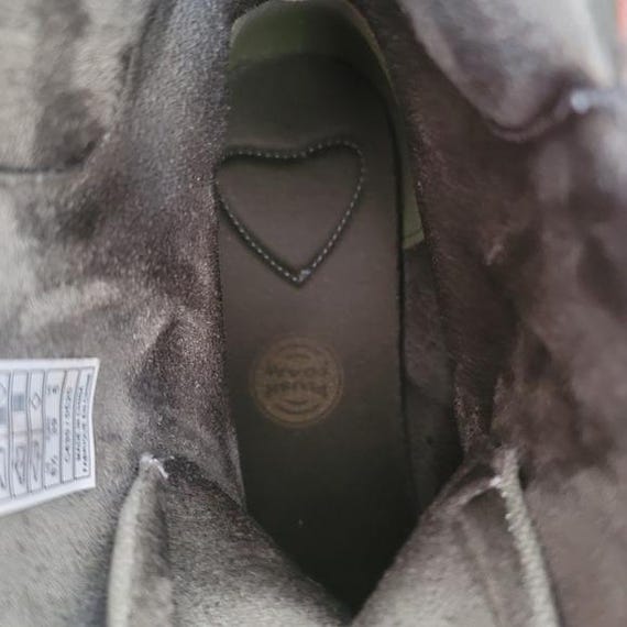 Olive Green Canvas Patchwork Combat Boots Size 8.5 - image 9