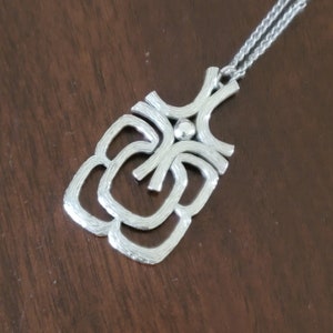 Vintage Avon Mod Necklace, 1970&#39;s jewelry, silver necklace, vintage necklace, vintage jewelry, silver tone, mid century modern style