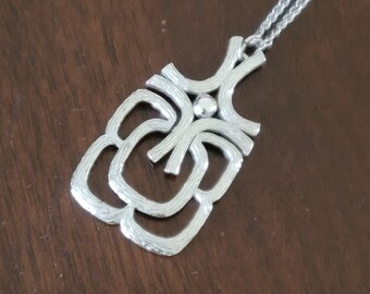 Vintage Avon Mod Halskette, 1970er Jahre Schmuck, Silber Halskette, Vintage Halskette, Vintage Schmuck, silberfarben, Mid Century Modern Style