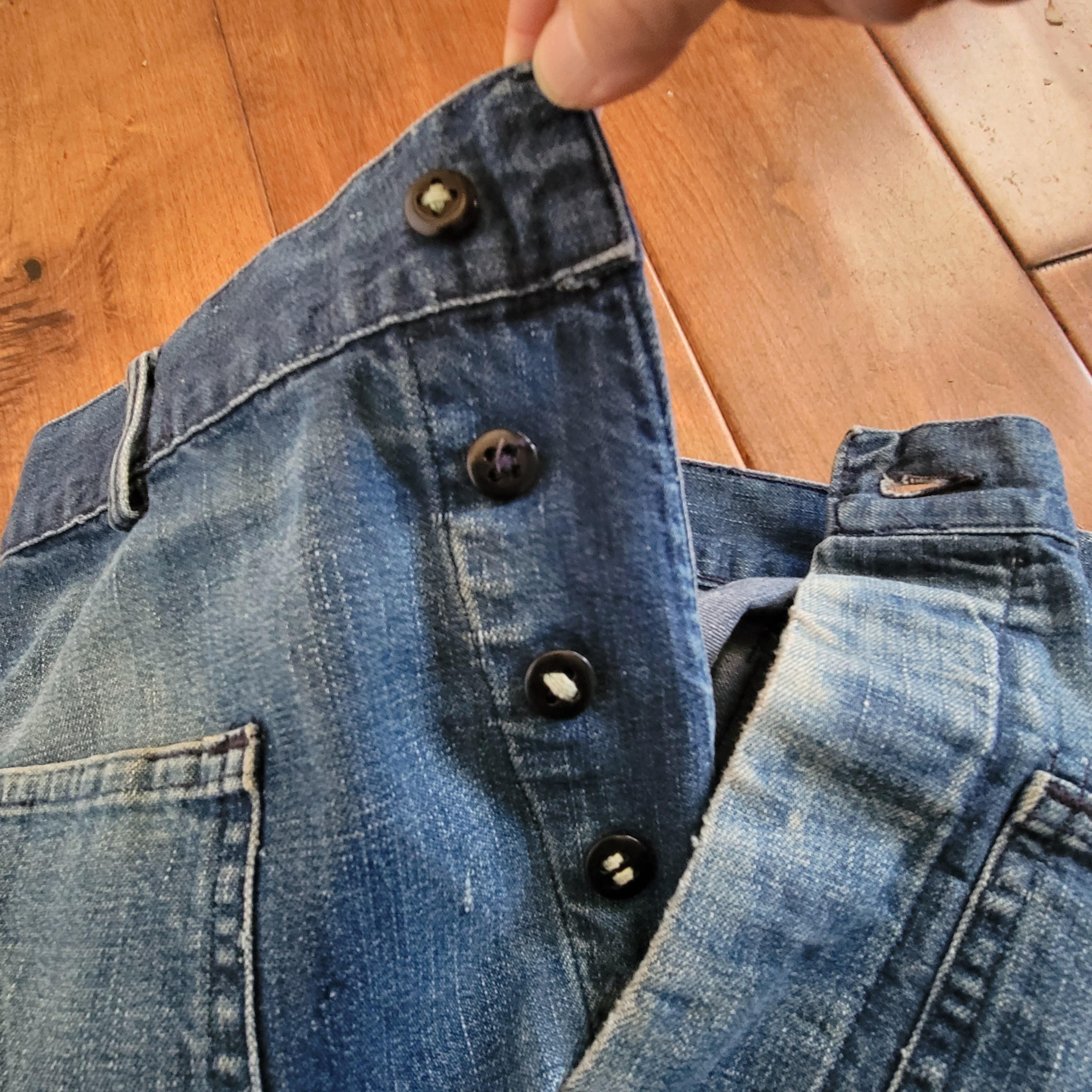 1940s US Navy Dungarees WWII Denim Trousers Distressed Hemmed - Etsy