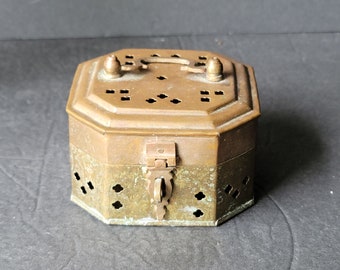 Vintage messing krekeldoos gemaakt in India Snuisterijdoos wierookhouder