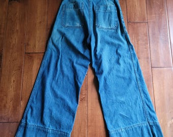 1940s US Navy Dungarees WWII Denim Trousers Distressed Hemmed - Etsy