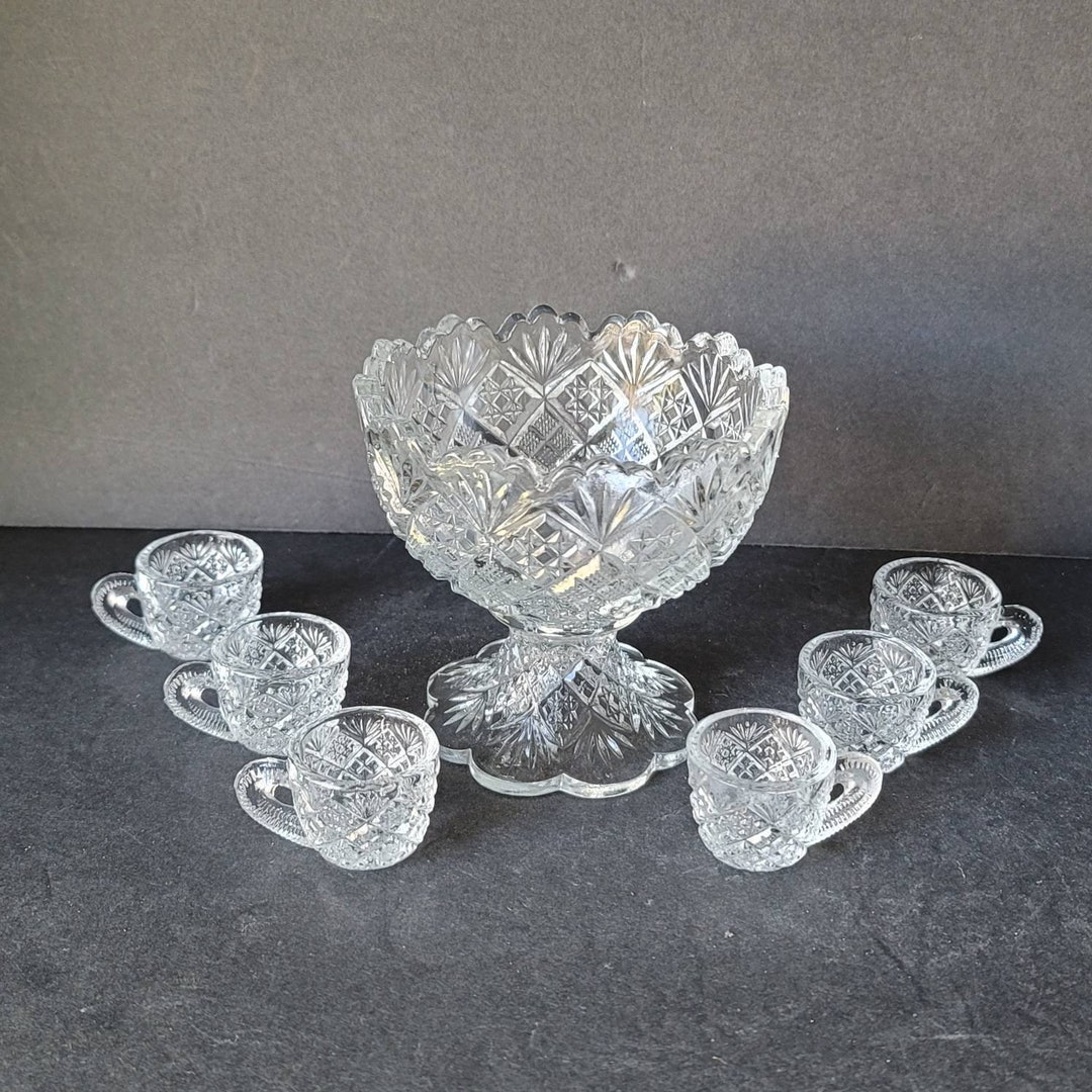 Miniature Westmoreland Mini Clear Cut Glass American Girl Doll Sized