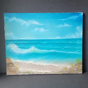 Unframed Ocean Oil Painting Signed Unframed 16x20 Seascape Beach Coastal Gallery Wall
