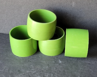 Vintage Green Acrylic Napkin Rings Set of 4 Hong Kong