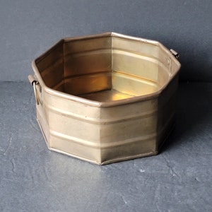 Vintage Octagon Brass Planter with Handles Plant Pot Cachepot