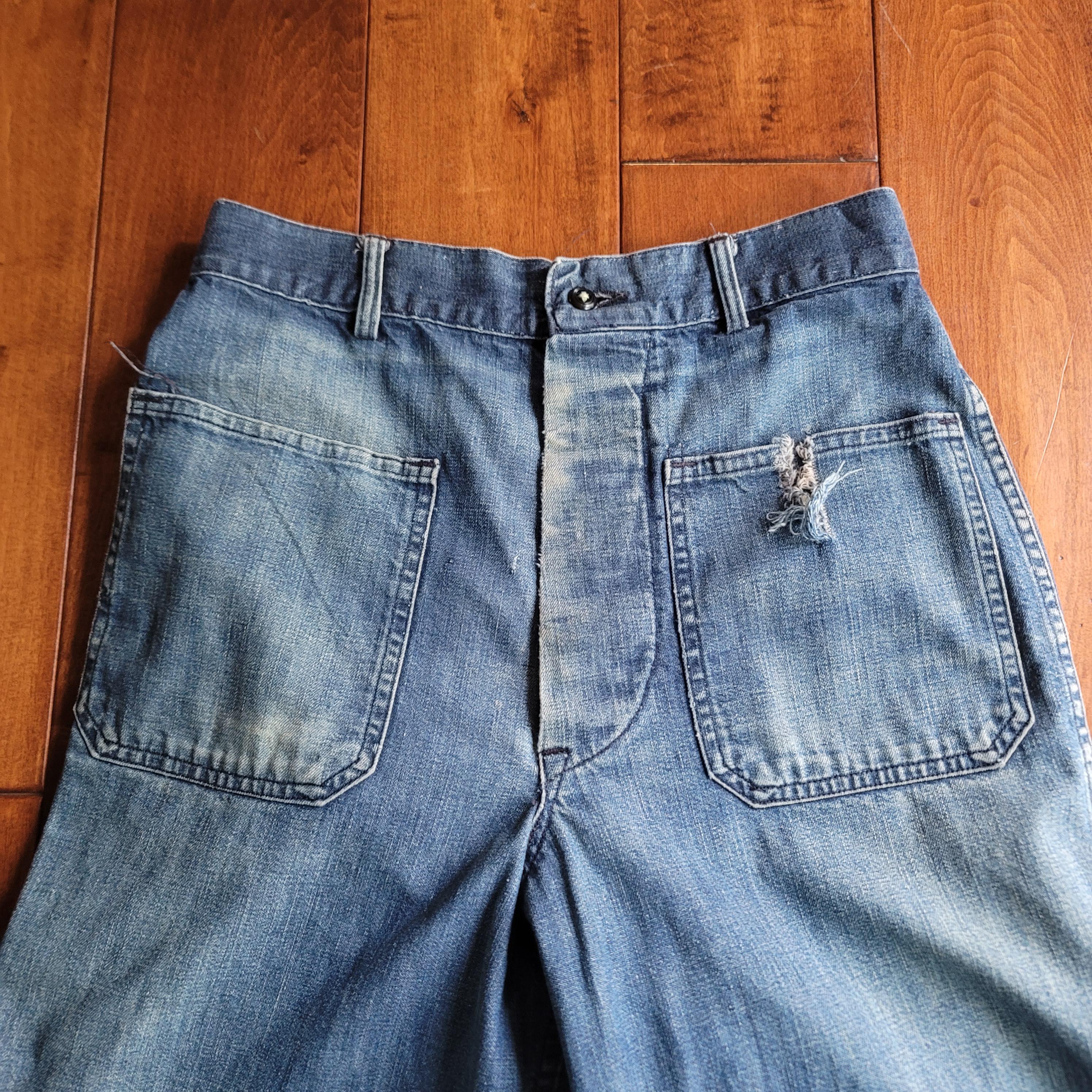 1940s US Navy Dungarees WWII Denim Trousers Distressed Hemmed - Etsy