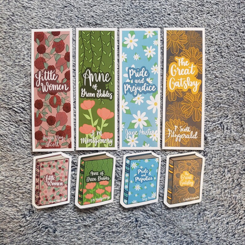 Classic Book Bookmarks Aesthetic Bookmarks Floral Classic - Etsy