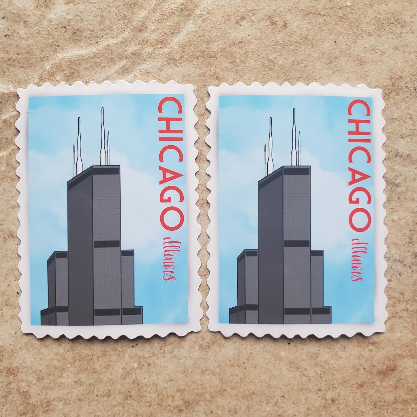 Chicago City Sticker Chicago Themed Sticker Sears Willis Etsy