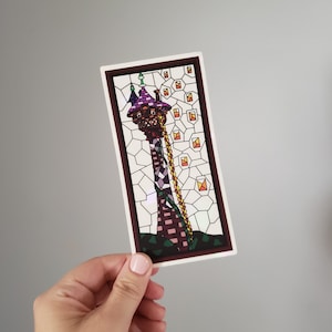 Rapunzel&#39;s Tower Stained Glass Window Sun Catcher Sticker | Rainbow Sun Catcher Sticker | Window Decal | Rainbow Maker | Window Cling