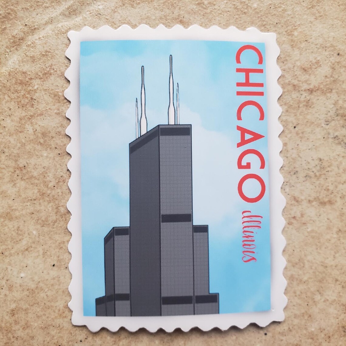 Chicago City Sticker Chicago Themed Sticker Sears Willis Etsy