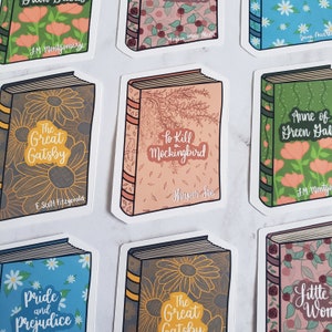 Classic Book Cover Stickers | Aesthetic Book Stickers | Floral Classic Book Cover Stickers | Little Women, Pride & Prejudice, Great Gatsby