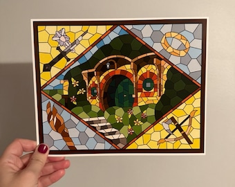Fantasy Themed Stained Glass Window Print