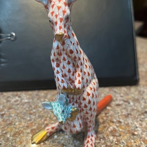 Herend Rust Kangaroo w baby