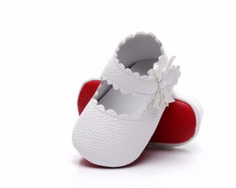 Floral ballet baby shoes, baby girl shoes, mary jane baby shoes