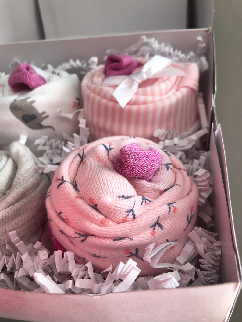 Baby Onesie Cupcakes Baby Shower Gift Girl Baby Gift Set Etsy