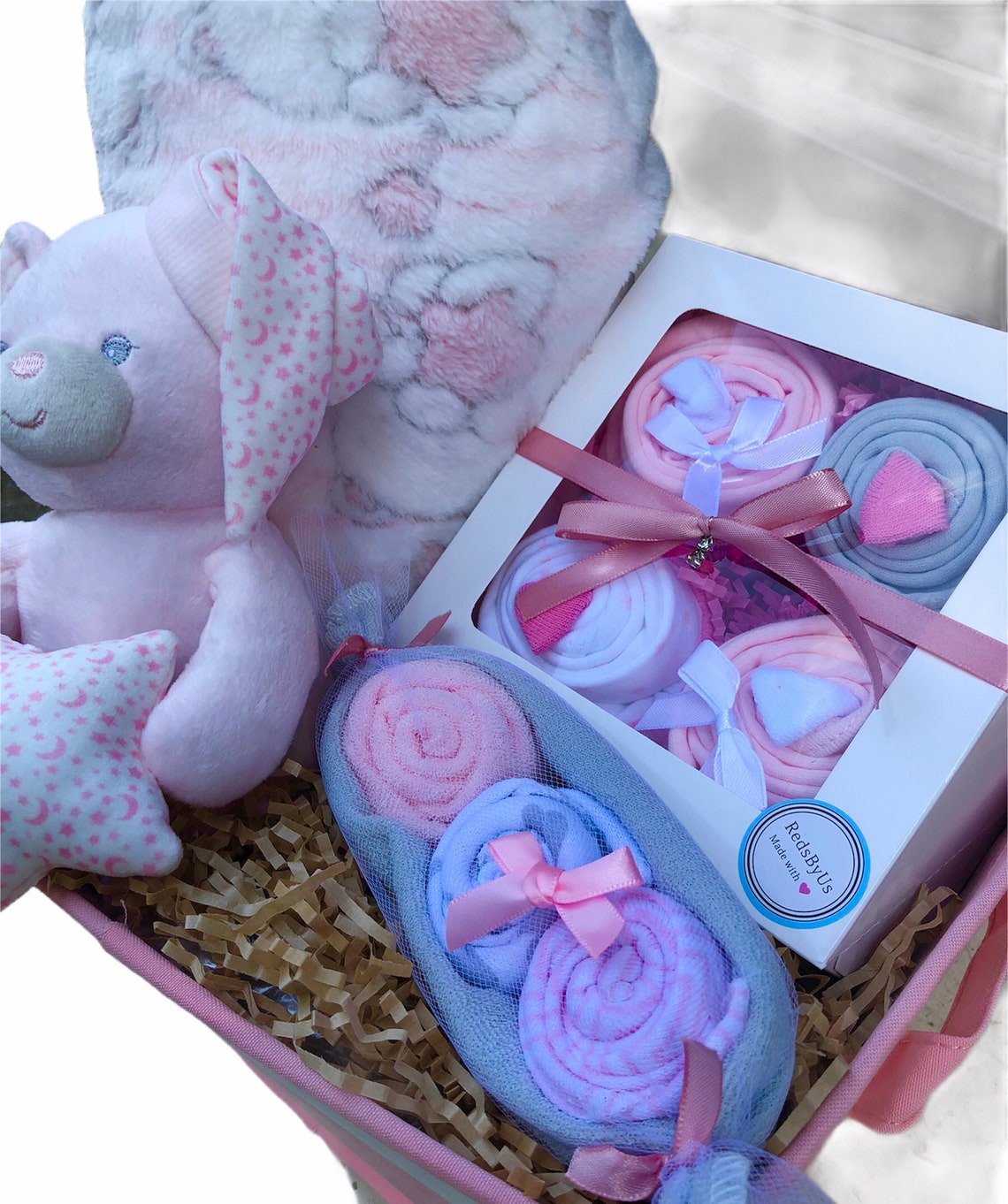 Baby Girl Gift Basket Newborn Gift Basket Baby Shower Girl Etsy