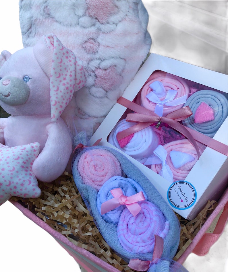 Baby Girl Gift Basket Newborn Gift Basket Baby Shower Girl Etsy